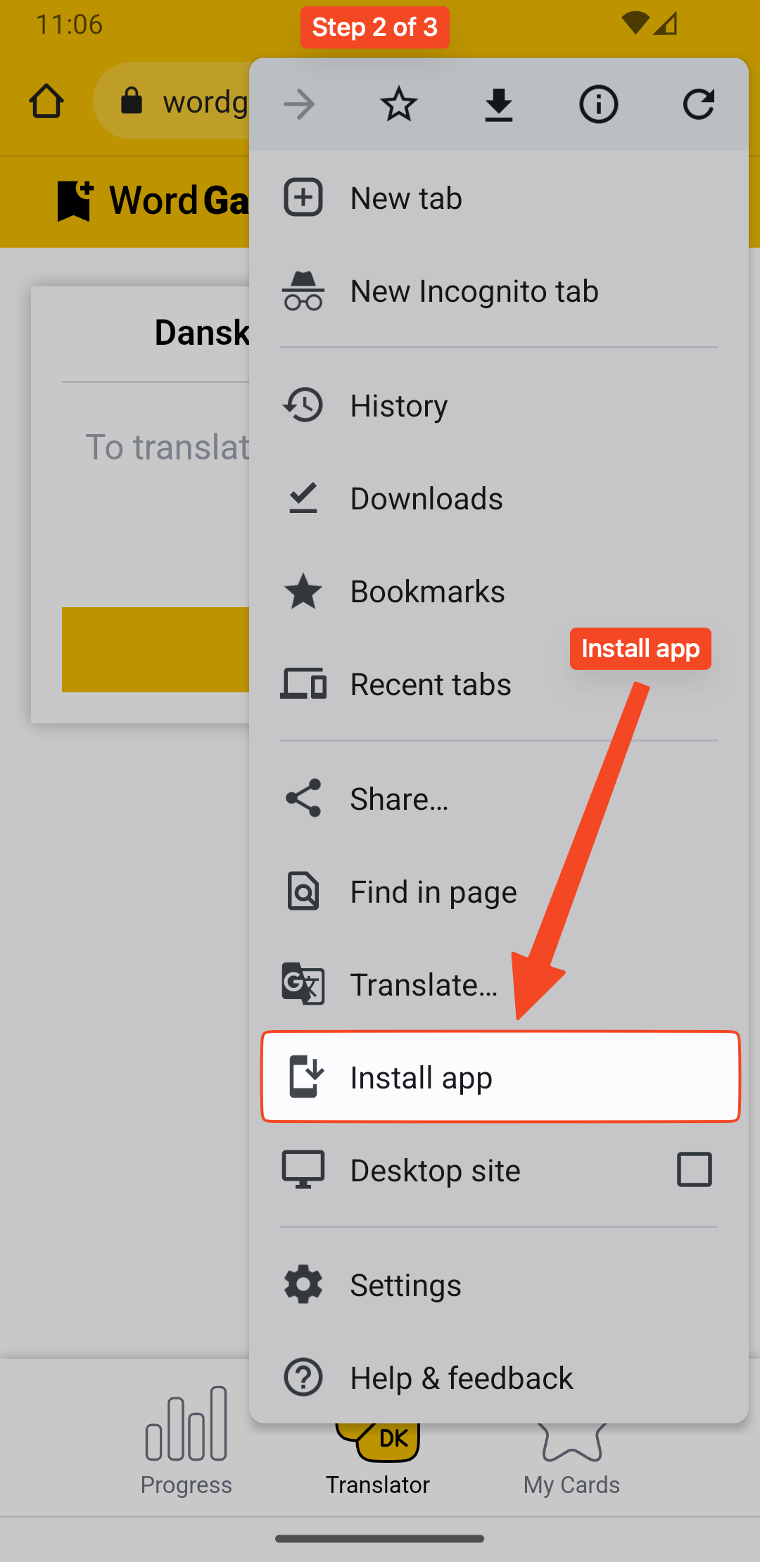 Translate Step Example